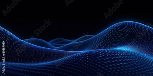 blue digital wave with water drop effect on dark background © jambulart
