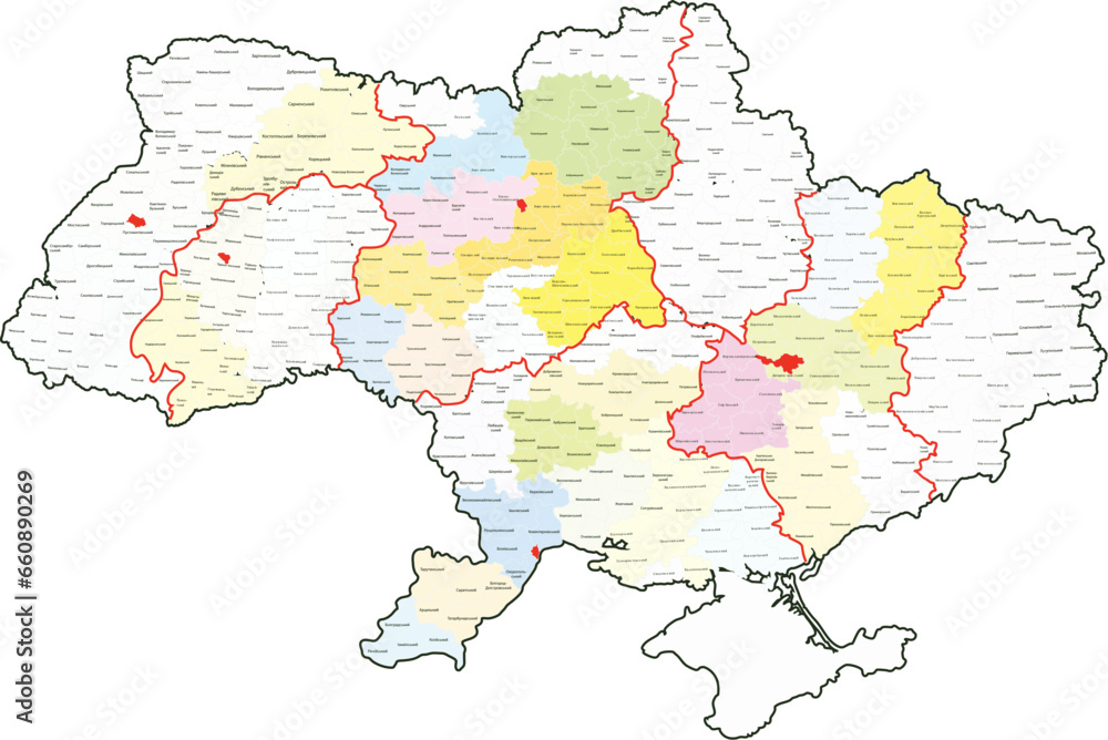 Map of Ukraine with regions