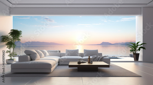 White modern luxury living room