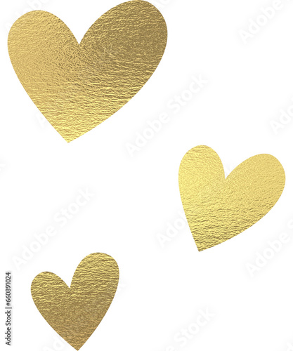goldene Herzen mit transparentem Hintergrund mit transparentem Hintergrund 