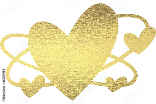 goldenes Herz mit transparentem Hintergrund  photo
