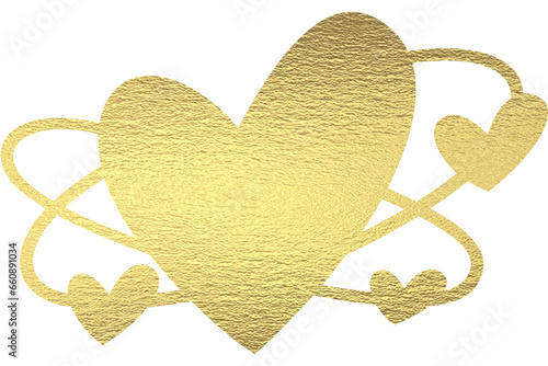 goldenes Herz mit transparentem Hintergrund 