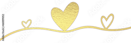 goldene Herz Borte mit transparentem Hintergrund 