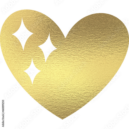 goldenes Herz mit transparentem Hintergrund 