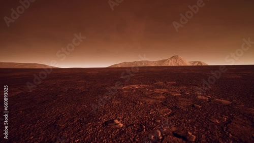 Deserted terrestial planet in orange colors photo