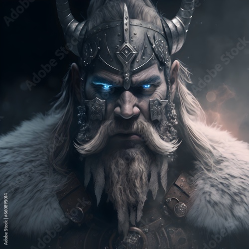 a stunning high detailed gothic dark powerfull viking frost godlike warrior in helheim cinematic 4k digital art  photo