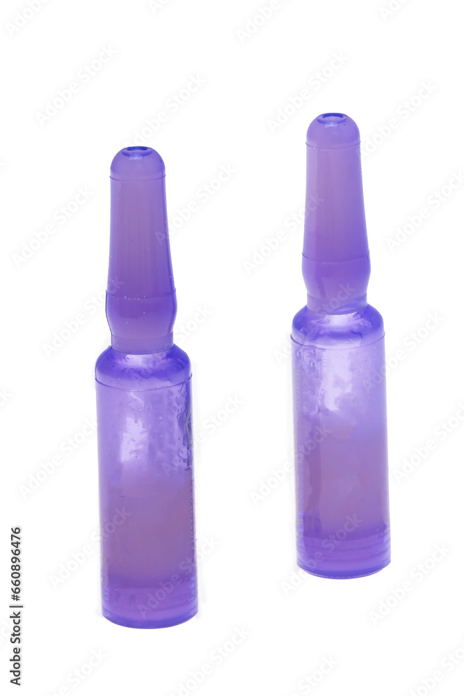 ampoules with facial serum isolated