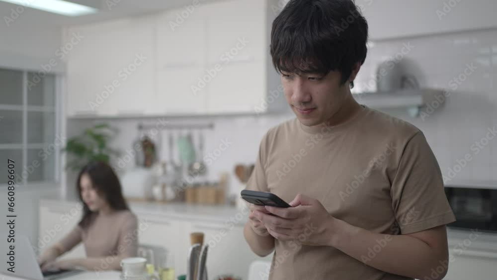 A man is using mobile phone. A man is using mobile phone.