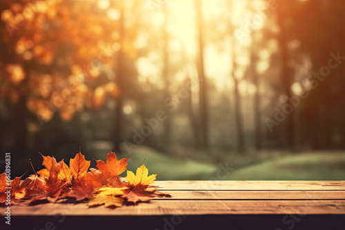 bokeh  maple  blur  abstract  foliage  seasonal  display  vibrant  frame  rustic  empty  scenic  space  border  cover  golden  plank  wallpaper  aged  light  desk  grunge  product  copy space  fade  o