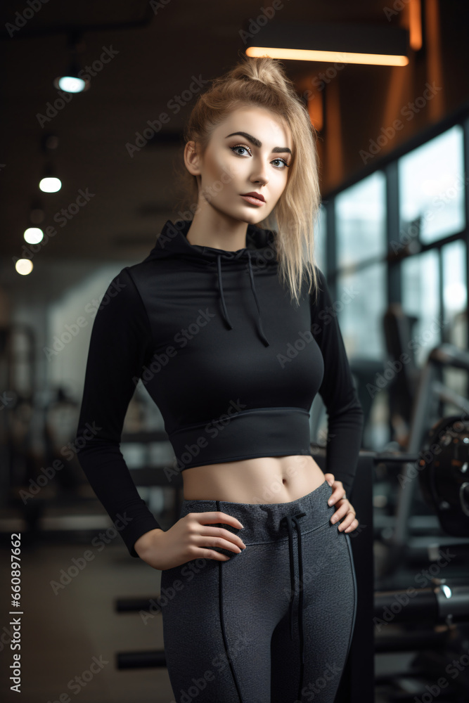 Portrait of a woman in the gym