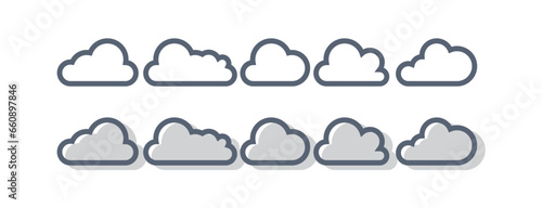  various types of clouds logo icon vector illustration