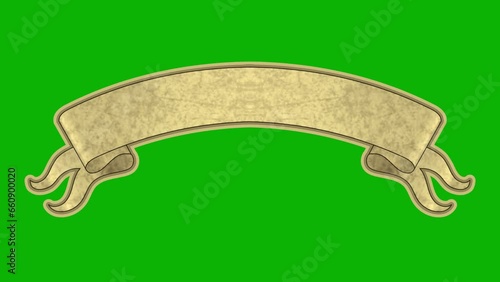 cartoon, animation vintage banners on chroma key