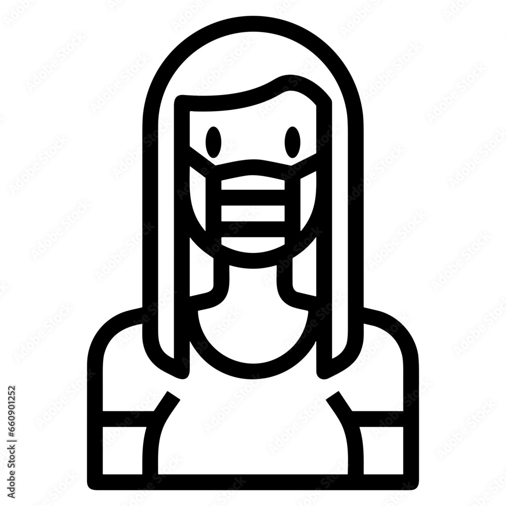 Mask respiratory protection icon symbol vector image. Illustration of mask face safety breathing design image