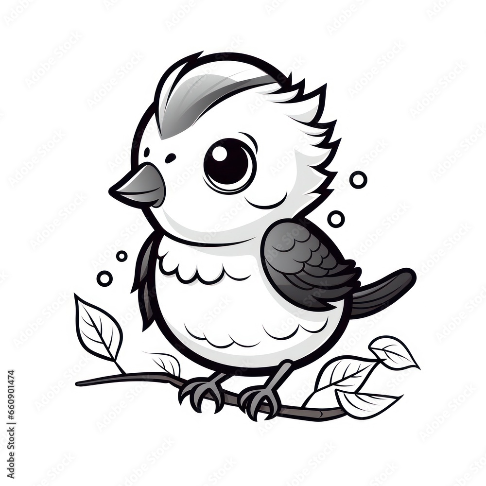 Bird cute kawaii style design for t-shirt isolated on white background Bird cute kawaii style design for t-shirt isolated on white background