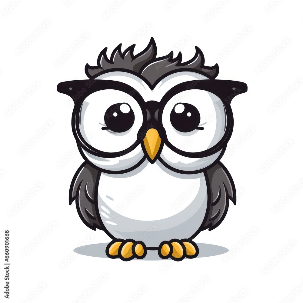Owl cute kawaii style design for t-shirt isolated on white background Owl cute kawaii style design for t-shirt isolated on white background