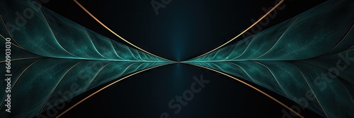 Elegance meets Mathematics - Kaleidoscopic Effects on Dark Teal - With a Touch of Copper Leaf - Discovering Parabola and Hyperbola - Mathematics Background created with Generative AI Technology