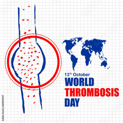 World Thrombosis day, 13 October, Poster and Banner vector