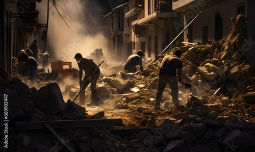 Suche nach Überlebenden: Rettungskräfte in den Trümmern