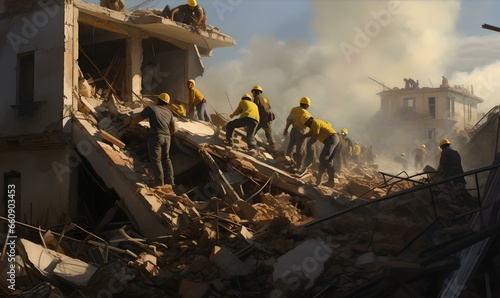 Rettungsaktion nach dem Beben: Helfer suchen in den Trümmern