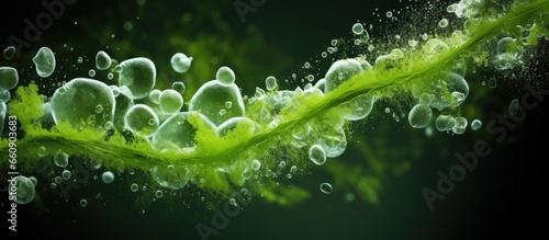 Zoom in on tiny organisms like algae With copyspace for text photo