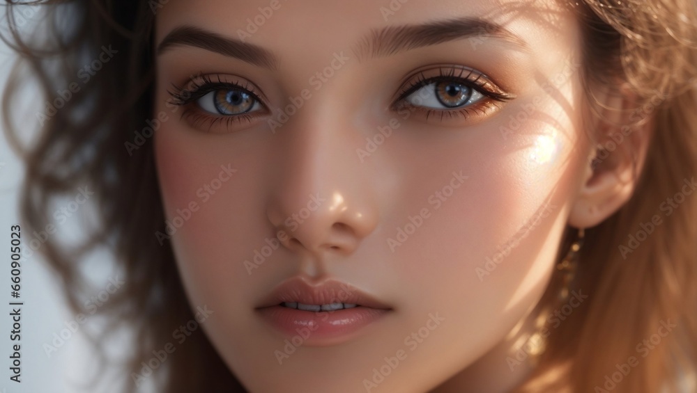 Extreme close-up on woman face with perfect skin and stunning gaze
Extreme close-up on woman face with perfect skin and stunning gaze