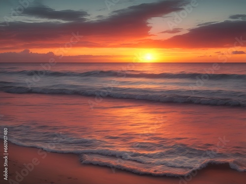 sunset on the beach © Rewat