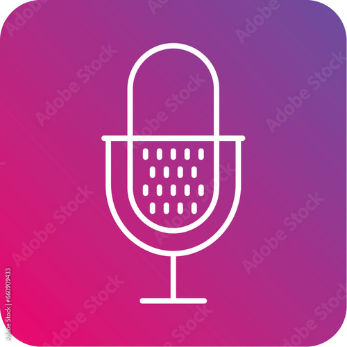 Voice MemoLine icon Round Corner Multicolor Background pictogram symbol visual illustration