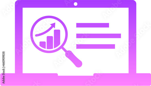 Digital Analysis Glyph Gradient Icon pictogram symbol visual illustration