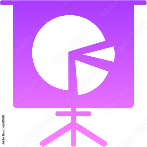 Pie Chart Glyph Gradient Icon pictogram symbol visual illustration