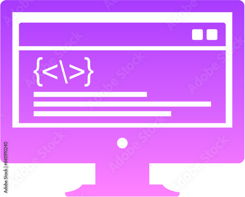 Programming Glyph Gradient Icon pictogram symbol visual illustration