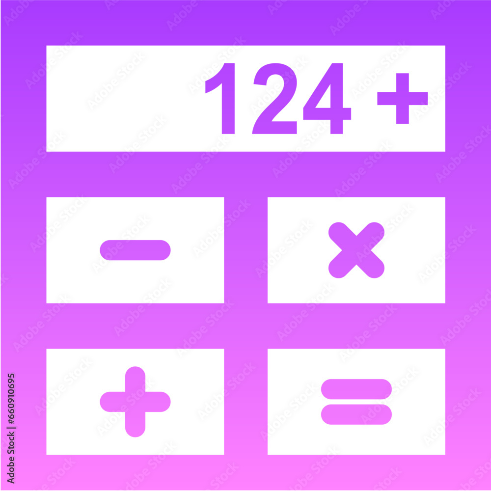 Fotografie Calculation Glyph Gradient Icon pictogram symbol visual illustration