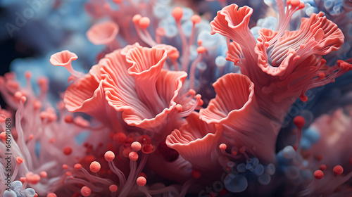 Canvastavla Macro shot on coral and anemones