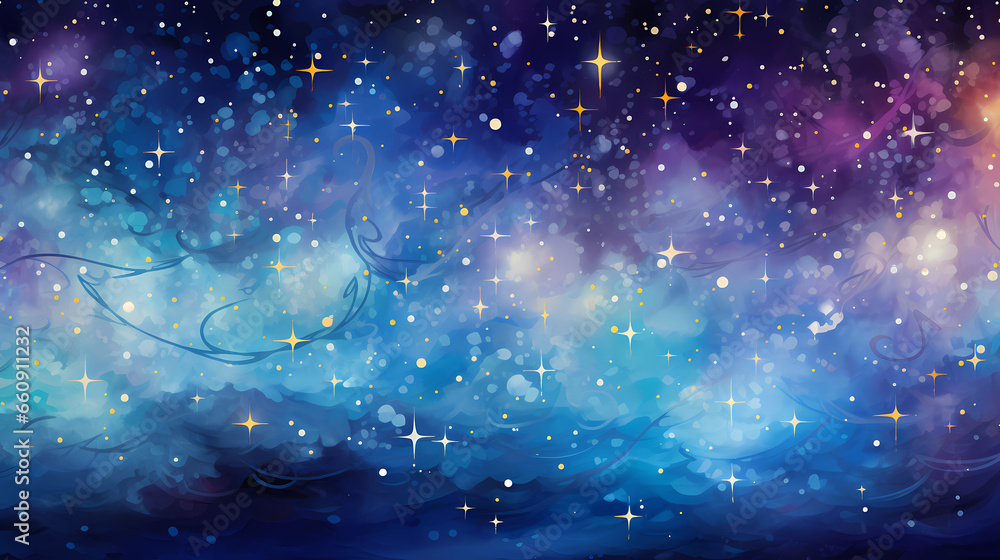 Obraz premium New Years Eve - A Blue And Purple Sky With Stars