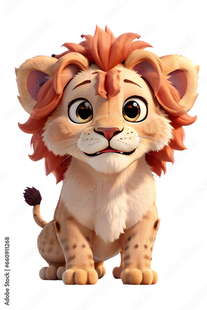 3d cartoon lion, 3D cartoon animal toy character isolated on transparent png 3d cartoon lion, 3D cartoon animal toy character isolated on transparent png