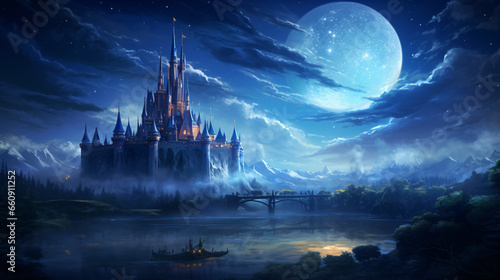 Fairytale castle illustration