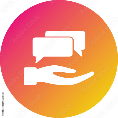 Free Download Feedback Glyph Rounded Background Icon pictogram symbol visual illustration - GFXLoad