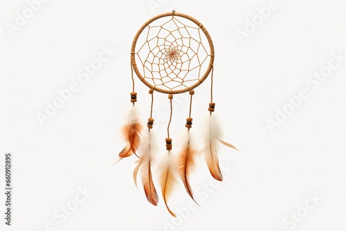 A dreamcatcher isolated on a white background