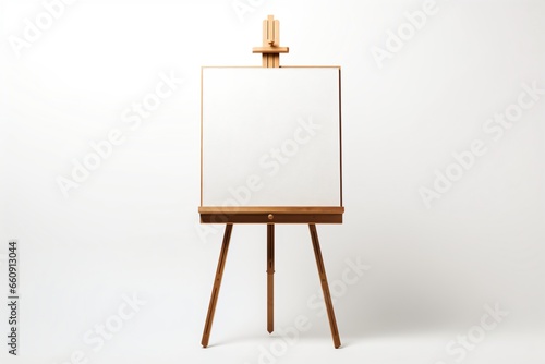A blank easel or board isolated on a white background photo