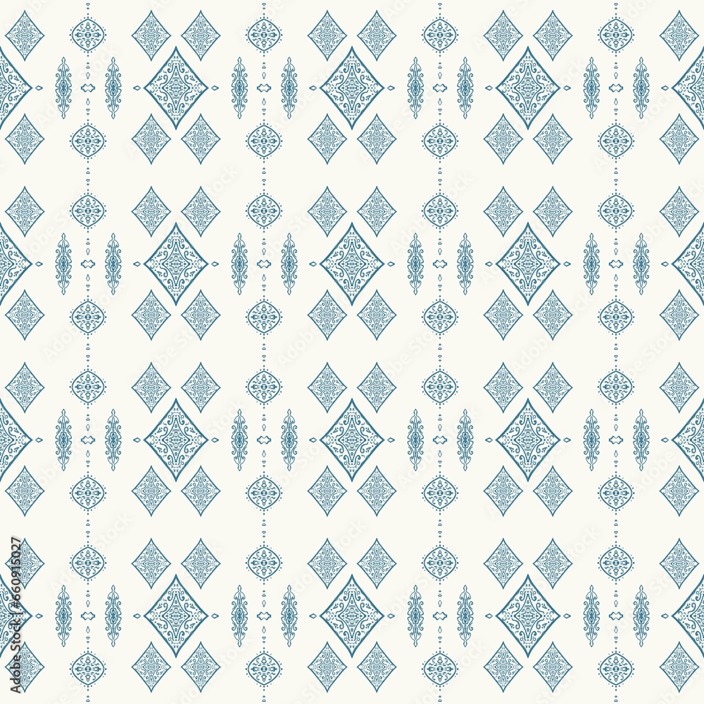 Fototapeta premium Gorgeous seamless pattern white Turkish, Moroccan, Portuguese tiles, Azulejo, ornament.