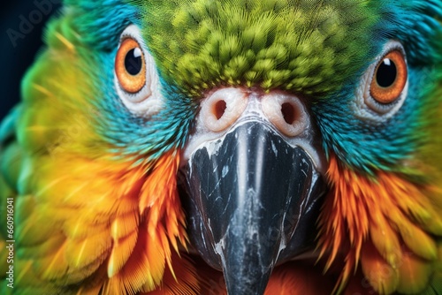 Close-up of a stunning parrot. Generative AI