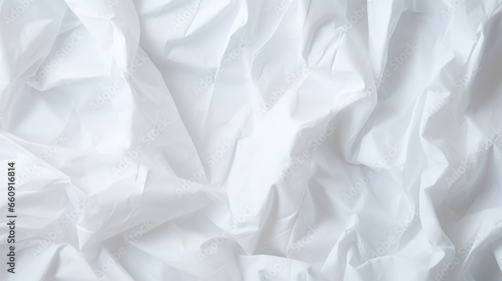 White crumpled paper texture. Blank background with creases. Generative AI White crumpled paper texture. Blank background with creases. Generative AI