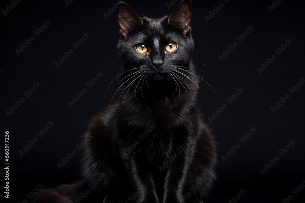 The Enigmatic Black Cat Created with Generative AI