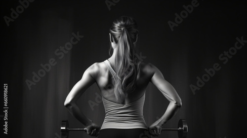 Fitness sporty woman in training pumping