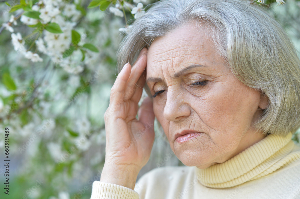 Close up portrait of unhappy senior woman Close up portrait of unhappy senior woman