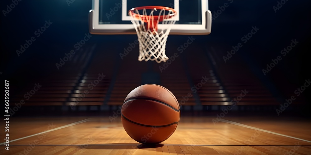 basketball ball in the basket