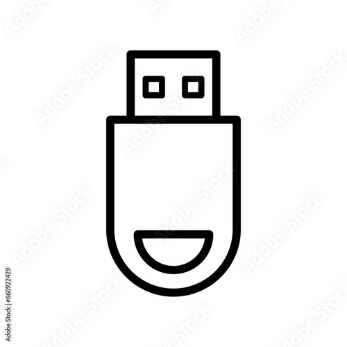 Flash drive icon. Outline, flash drive, flash drive icon, data storage. Vector icon