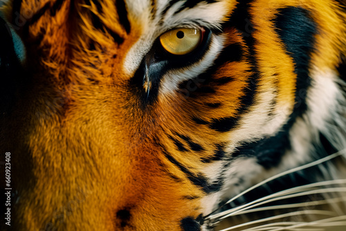 Realistic tiger face. Generative AI