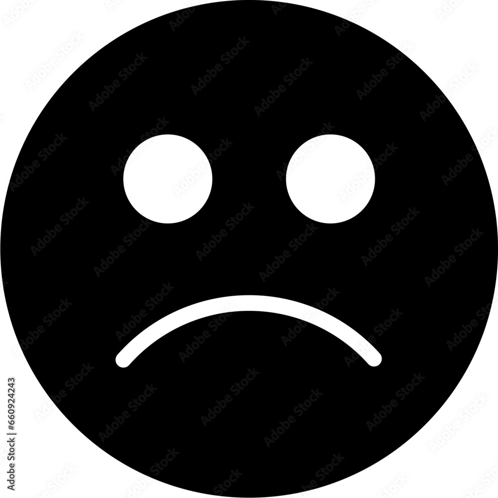 frown Glyph Icon pictogram symbol visual illustration frown Glyph Icon pictogram symbol visual illustration