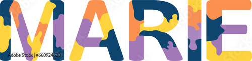 Marie Colorful 3d Abstract Text name
