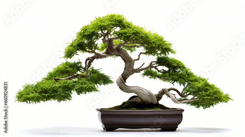 A bonsai tree with a white background and a white background